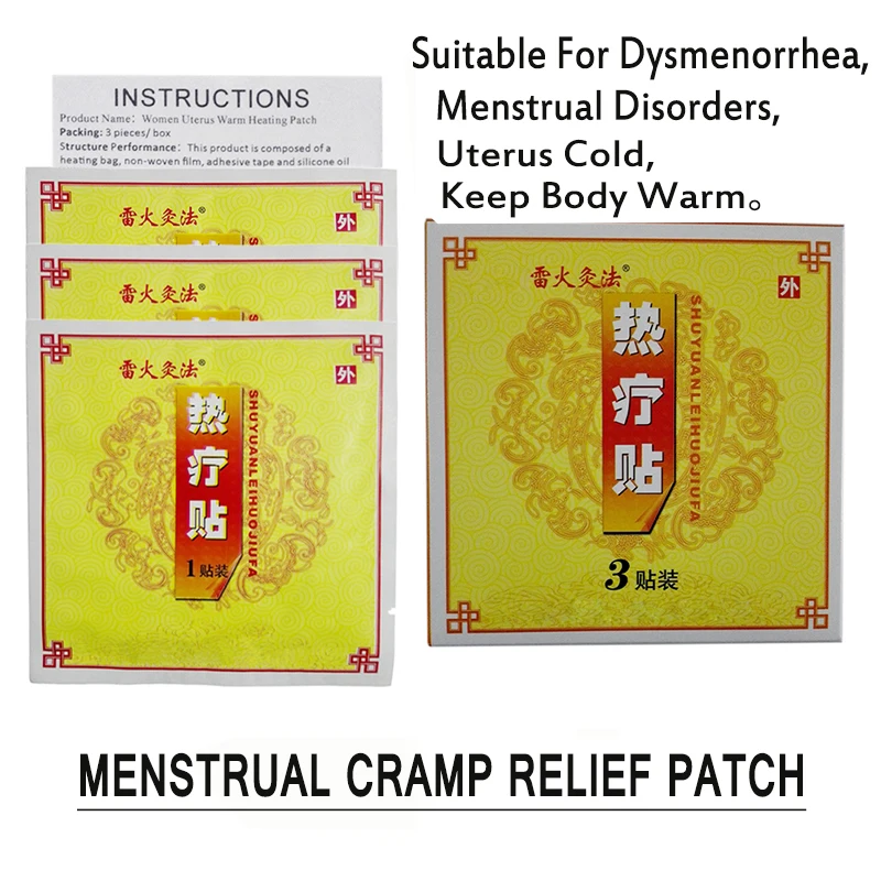 Pcs Bags Box Women Menstrual Cramp Relief Patch Long Time Heating Pain Reliever Plaster Body