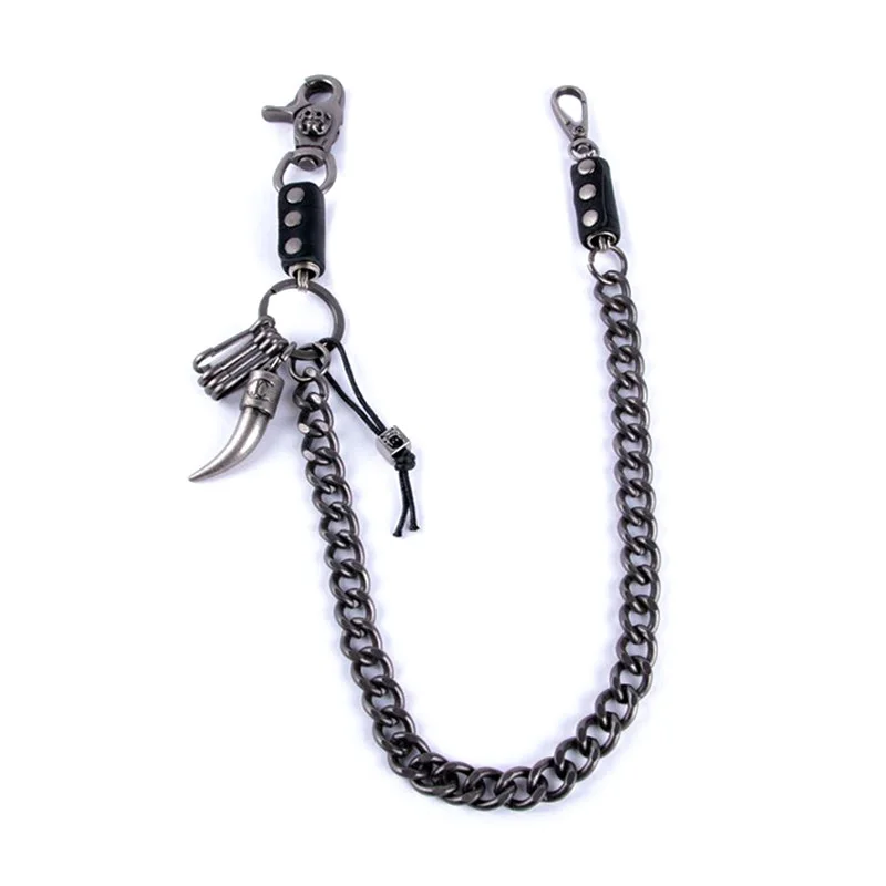 Biker Wallet Chains Wolf Tooth Charm Bicycle Belt Rock Punk Stainless Steel Motorcyle HipHop Pant Jean Chain Men 2019 DR07 | Украшения и
