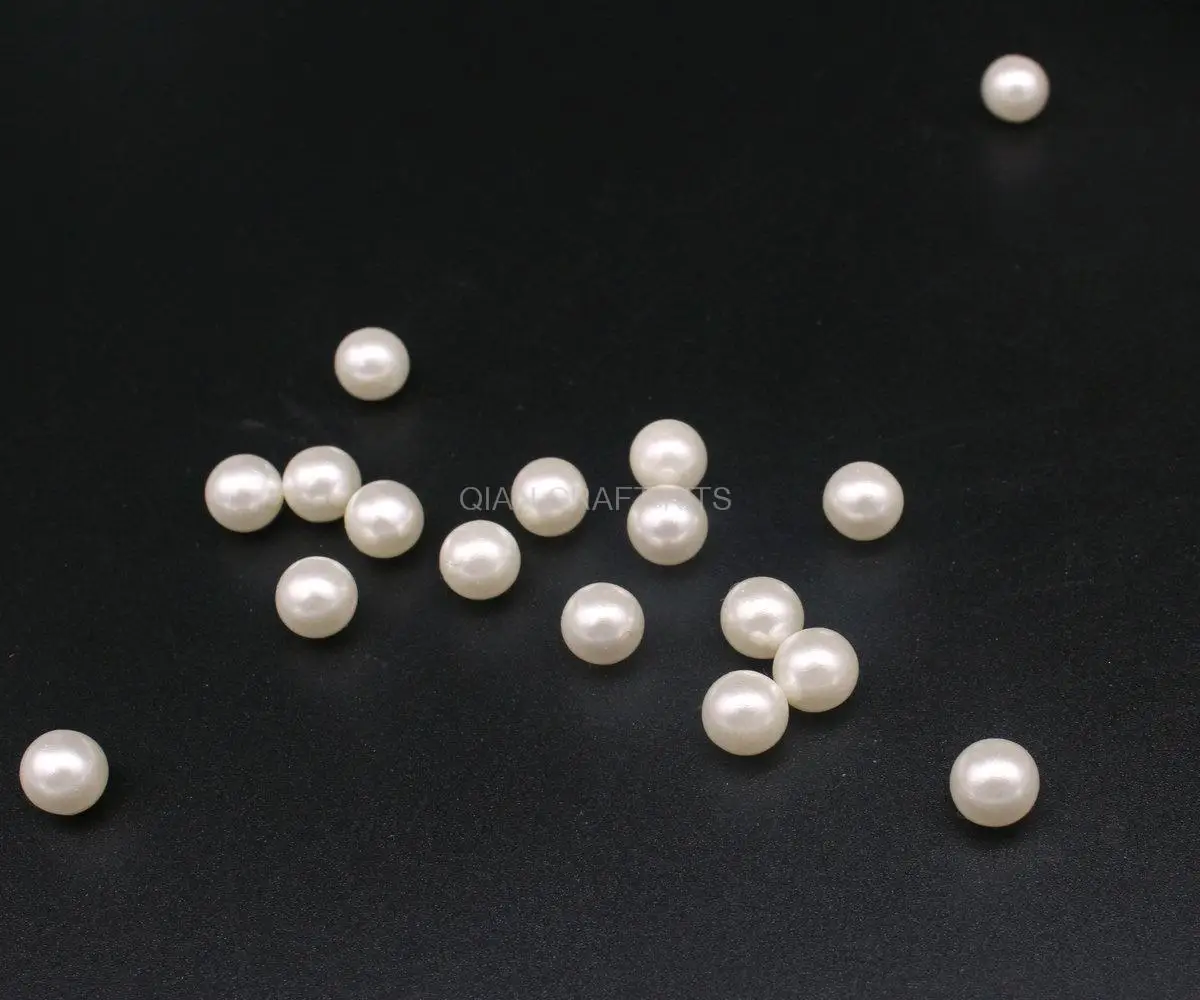 1000pcs big Vintage Cream Faux Pearls NO DRILL no hole in 8mm size high