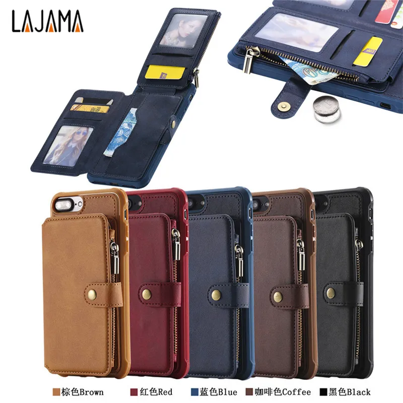 

For iPhone 6s 6 Vintage Leather Case For iPhone 6 6s Plus Cases Shockproof Luxury Wallet Card Holder For iPhone 7 8 Plus X