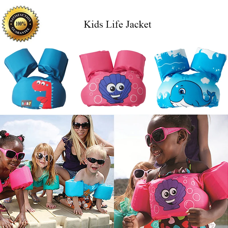 

Kid's Swim Vest Life Jacket Swim Float Kids Swimming Pool Toys for 3-6 Years Safety Belt Bathtub 2pcs Free Swimming Armbands