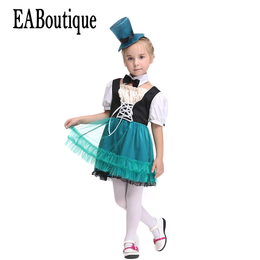 

EABoutique 2017 New high quanlity Cute halloween dress with Topper hat choker 3 pcs halloween costumes for kids girls