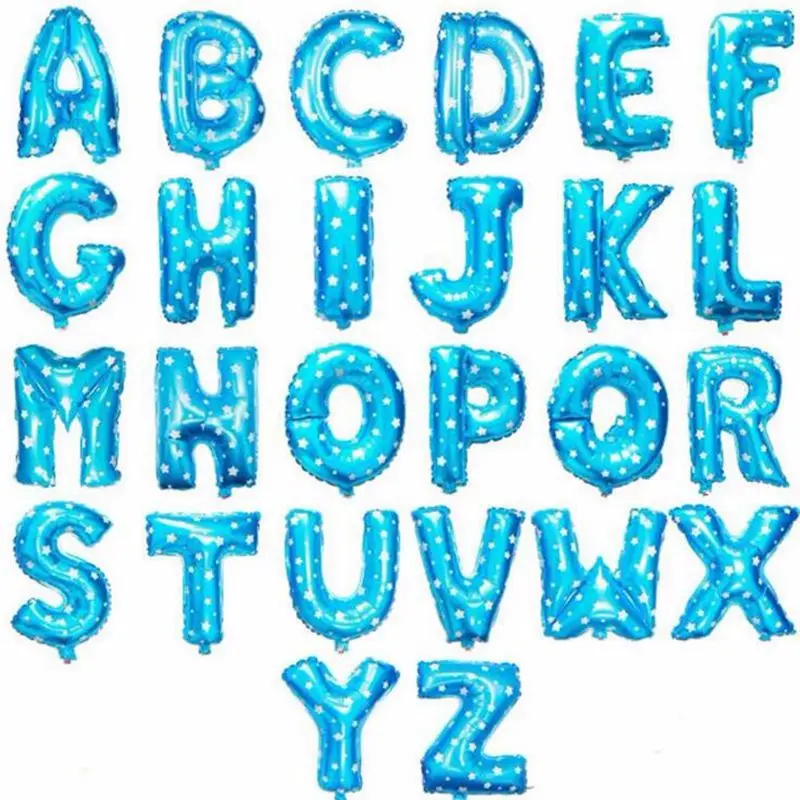 

Rose gold Blue letter Balloon Wedding Decoration Birthday foil Balloons Globos Anniversary Alphabet Party Air Balloons 16 inch