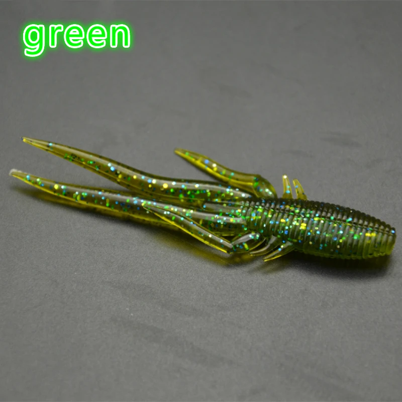 7 см, 2,7 г, Мягкая силиконовая приманка для рыбалки, приманка для медленного погружения в крикет, искусственная приманка, синяя, зеленая, 10 шт./лот, Leurre Peche - Цвет: Green