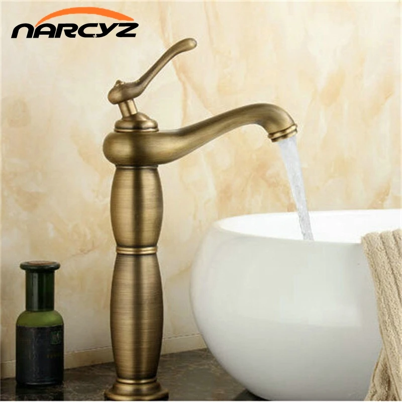 High Antique Brass Faucet Hair Salon Basin Faucet B2007 Basin Faucets