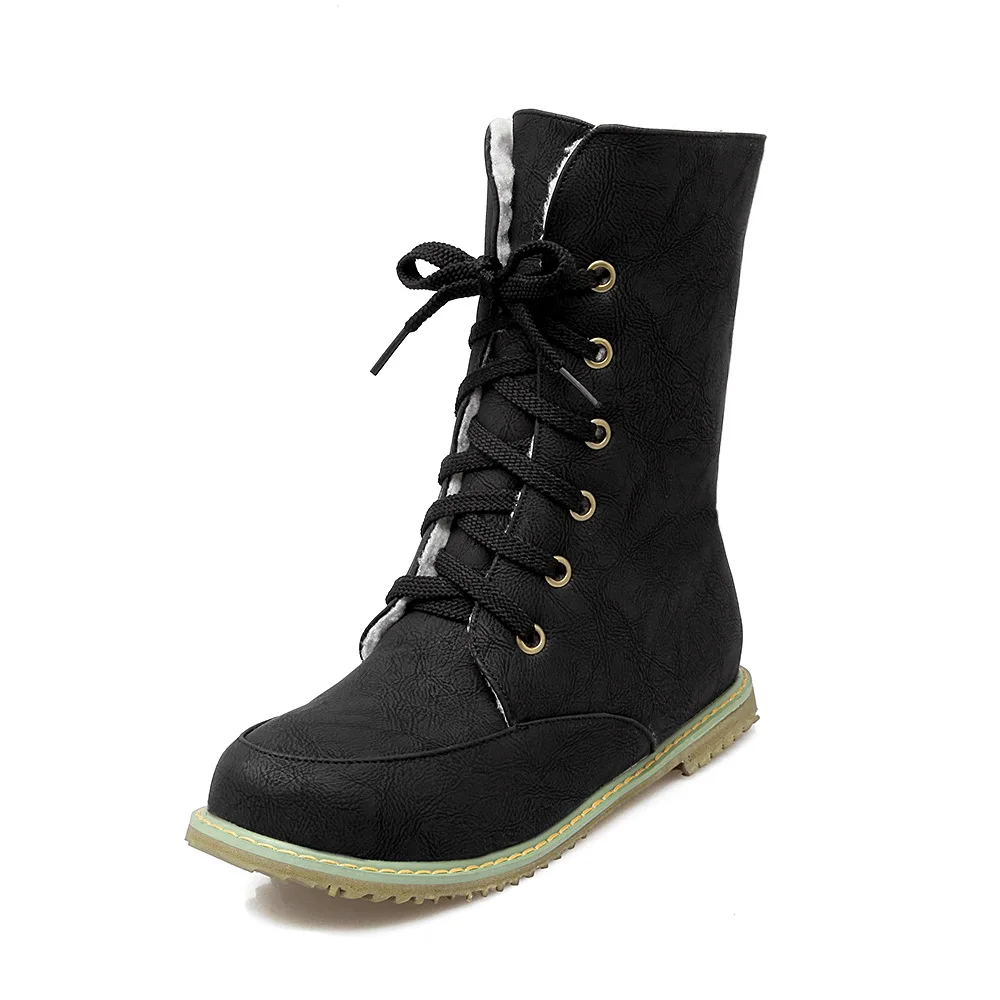skechers round toe mid top lace up boo