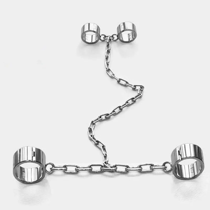 Slave bdsm metal hand ankle cuffs stainless steel handcuffs leg irons shackles torture devices bondage restraints sex tools Slave bdsm metal hand ankle cuffs stainless steel handcuffs leg irons shackles torture devices bondage restraints sex tools