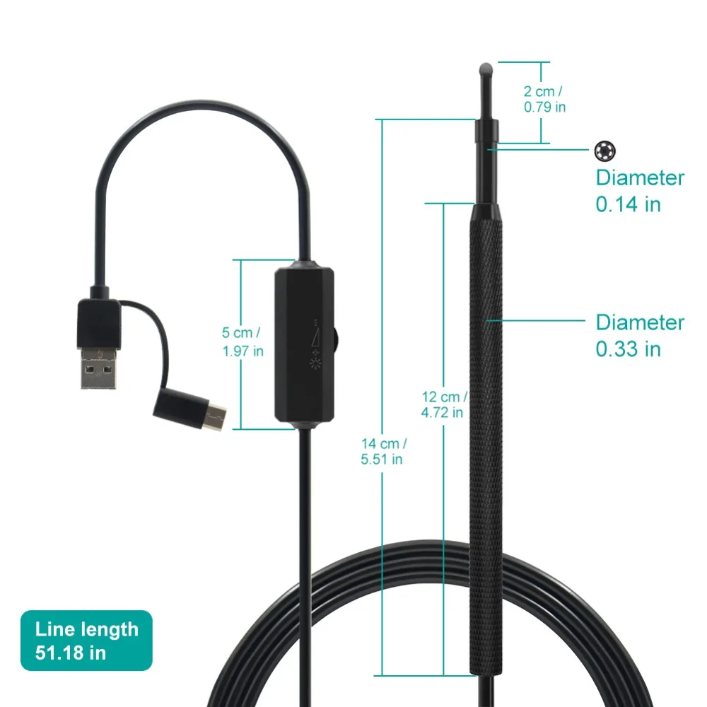 3 в 1 USB эндоскоп для чистки ушей|Кабели и коннекторы диагностики авто| |