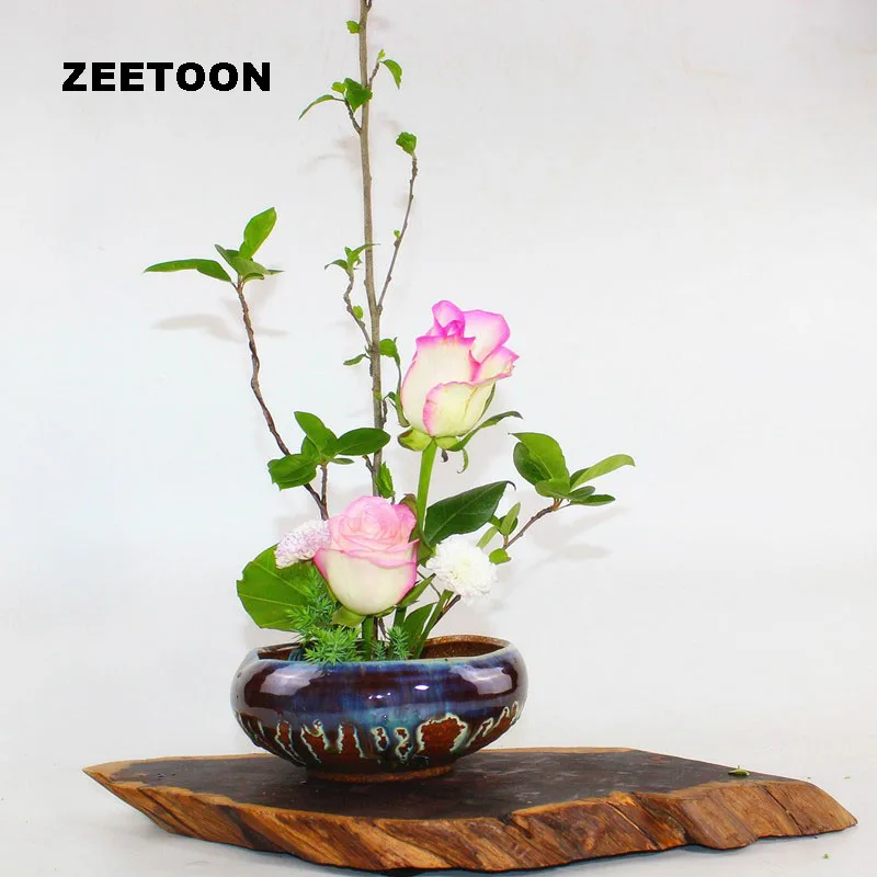 Японский Ikebana цветочный горшок настольная грубая керамическая ваза гидропоники