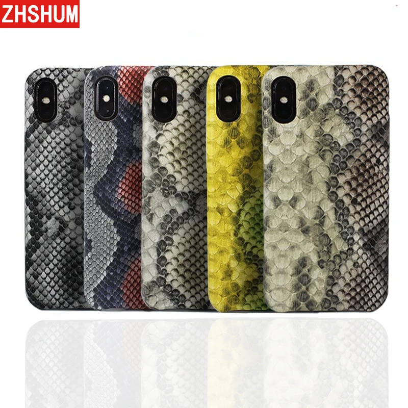 Роскошный чехол из змеиной кожи для Iphone XS MAX XR X 7 искусственной питона полное