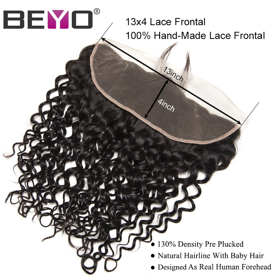 Brazilian Water Wave Bundles With Frontal Closure Human Hair 3 Bundles With Closure 13X4 Frontal With Bundles Non-Remy Hair Beyo (6)