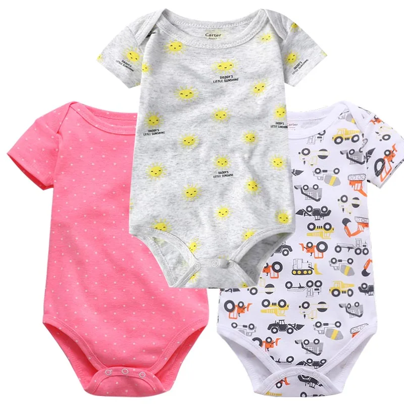 

3PCS/Lot Baby Bodysuit Fashionable Cartoon Clothes Body Newborns Baby Girl Outfit Childish Cotton Clothing