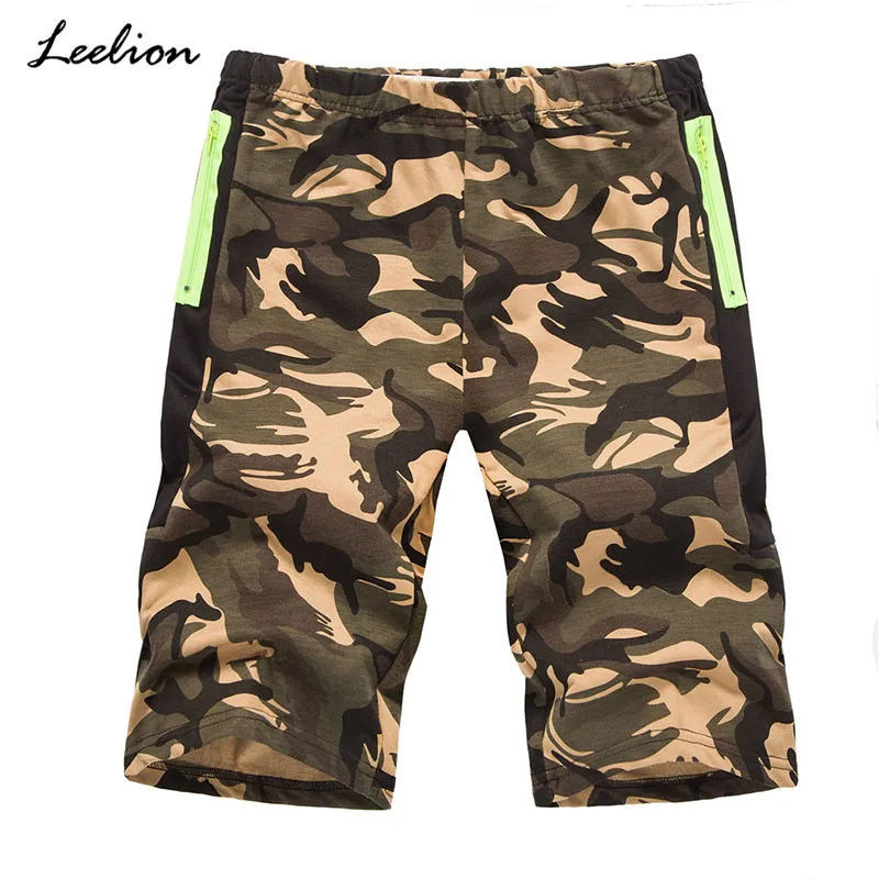 Leelion новые модные мужские шорты для фитнеса камуфляжные принтованные короткие мужские тренировочные брюки повседневные трикотажные шорты-бермуды Masculina