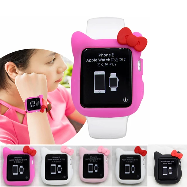 YUKIRIN Lovely kitty Bow Cat Silicone Band Case For Apple