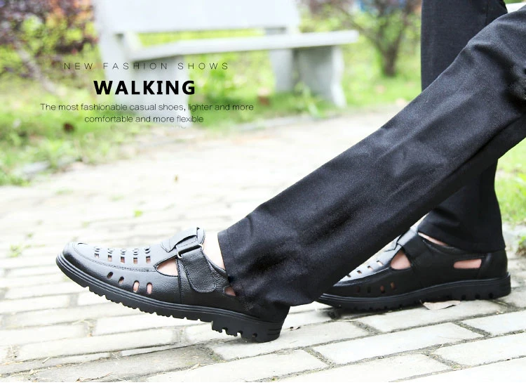 Новинка года; летние туфли; мужские сандалии из натуральной кожи; Высококачественная Брендовая обувь в британском стиле; мужские сандалии; ZHK172