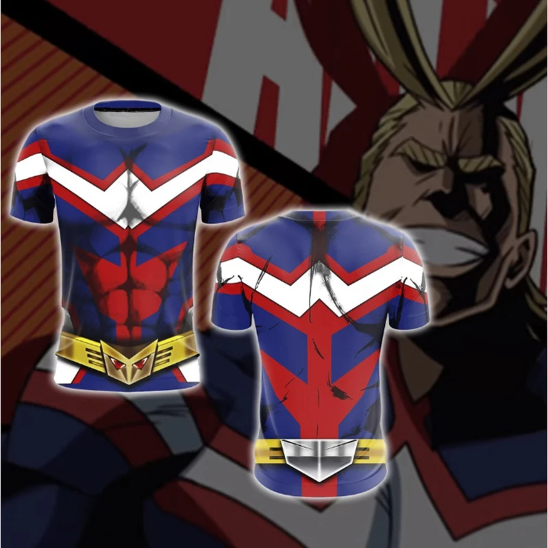 

BIANYILONG 2019 New Summer Casual Short Sleeve Tops&Tees My Hero Academia All Might Cosplay Unisex 3D T-shirt