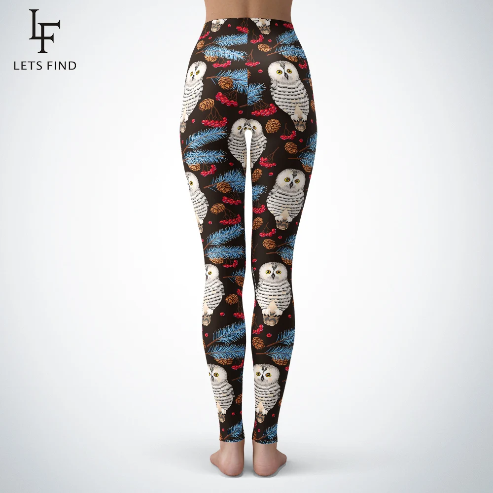 New Women 3D Animal Digital Printing Owl Leggings High Quality Fashion Cool Mid Waist Plus Szie Cute Cartoon Owl Leggings