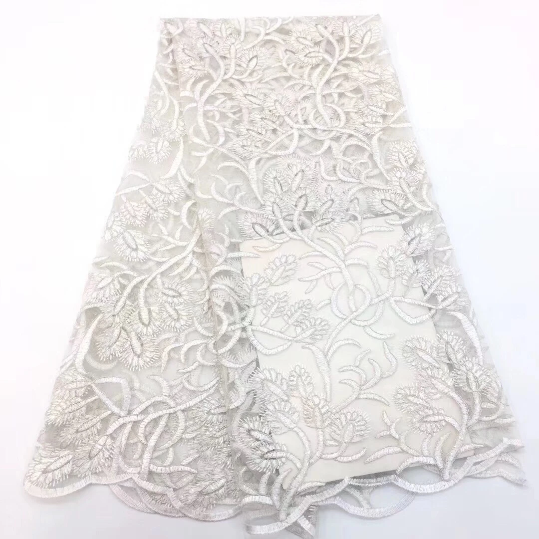 2019 Embroidery mesh tulLe lace fabric 5yards flower pattern african fabrics wholesale for wedding party CD31 | Дом и сад