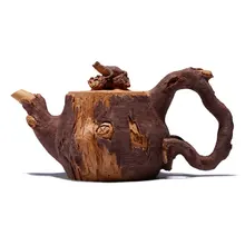 180 мл аутентичный старый фиолетовый глиняный горшок китайский, ручной работы, на заказ, чайный горшок, набор ящериц из керамики бамбука, пень zisha чайник подарок