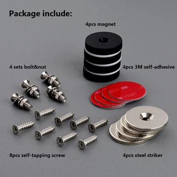 

4pcs Disc Magnet Neodymium N52 Magnet Strong Led Camera Fixing Base Double Side Design Magnets with Plastic Coated Fixing Base