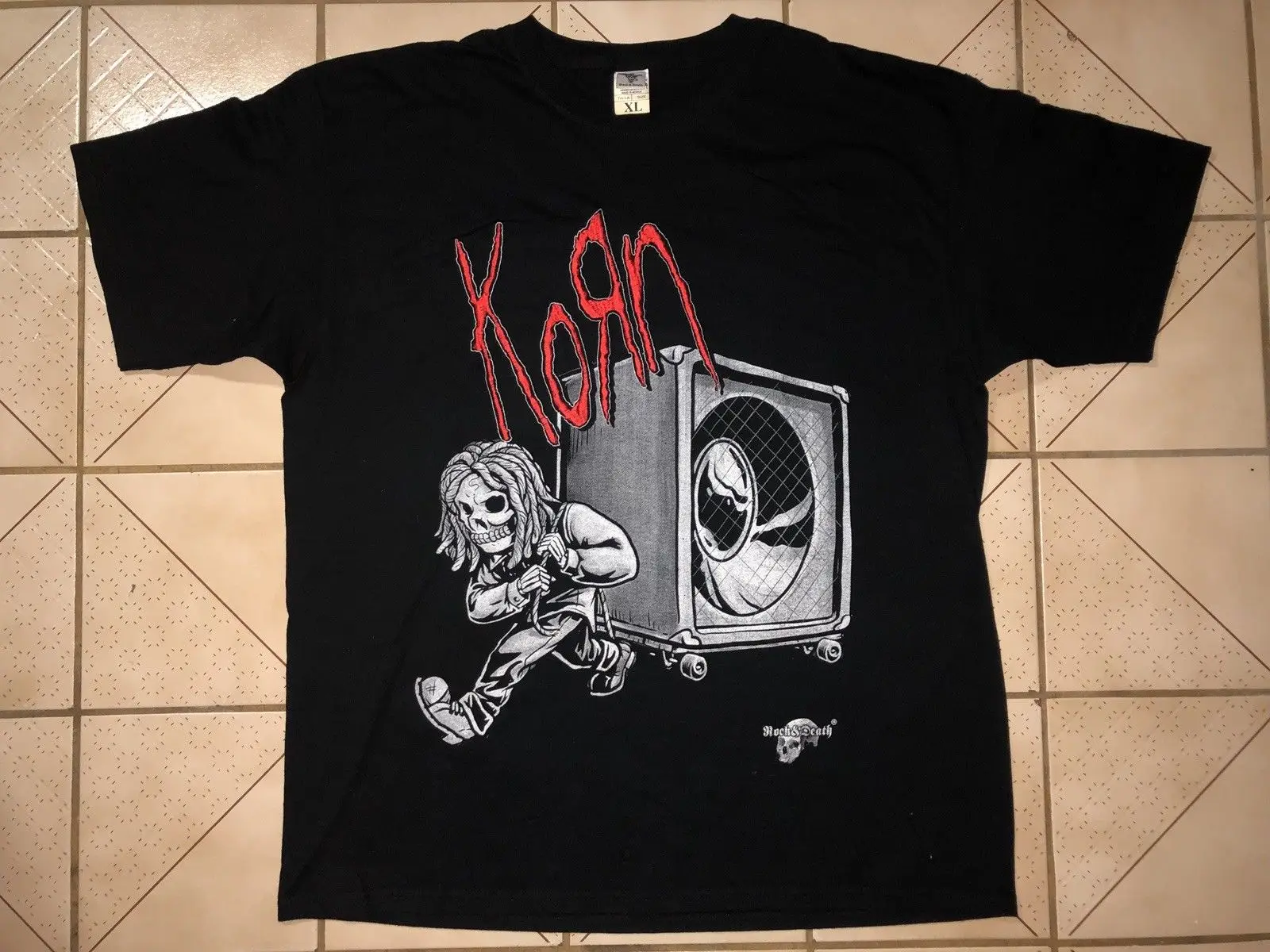 

Vtg Korn Rock Band T Shirt Rag Doll Embroidered Double Sided 90s Sz XL Death
