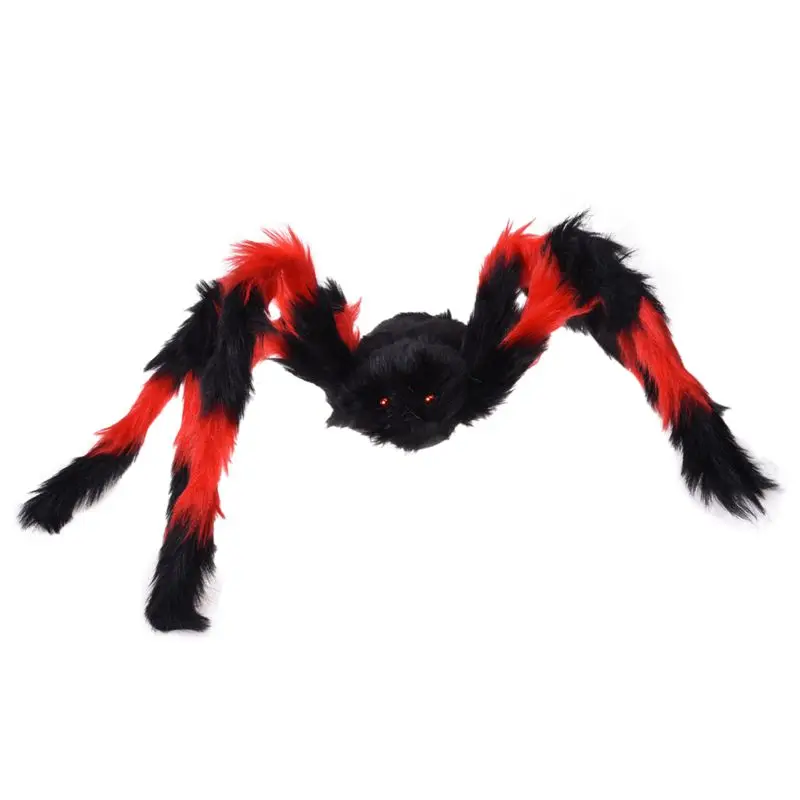 75 см большой паук плюшевый игрушка/Хэллоуин Декор-красный и черный