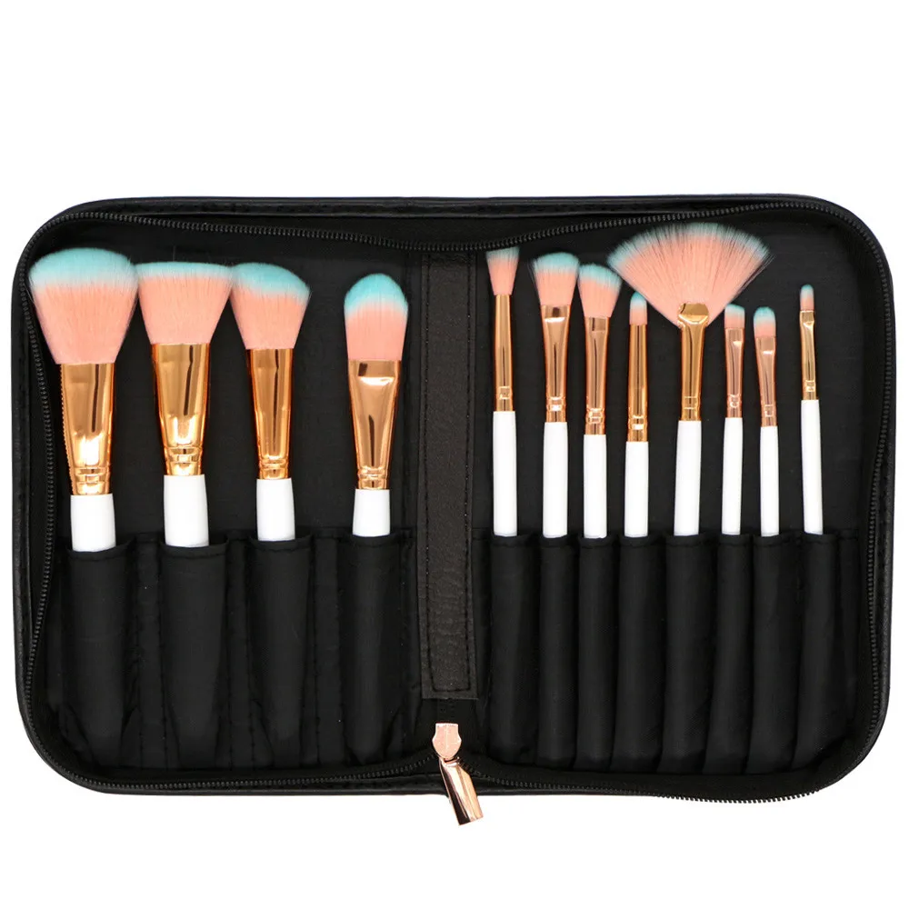 

Women makeup brushes set 12 Pcs PU Bag Makeup Brush Set Eye Shadow Brush Cosmetics Blending Brush Tool pincei Maquiagem 2019 HOT