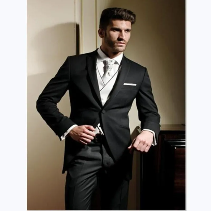 

Custom Mens Suits New Arrival Groom Tuxedos One Button Groomsmen Wedding/Dinner Suits Best Man Bridegroom (Jacket+Pants+Vest)