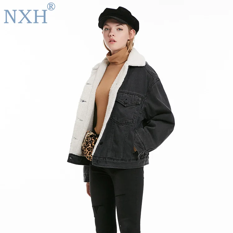 NXH зимняя куртка Осенняя Куртка женская меховая подкладка пальто и куртки женская джинсовая куртка ветровка