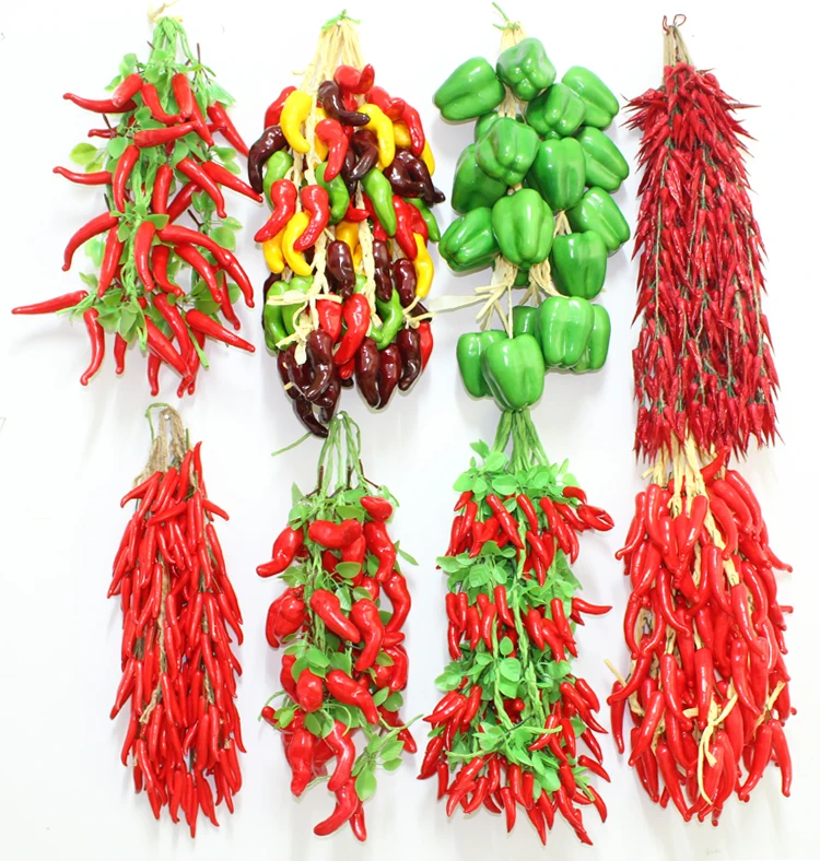 

050 Simulation of vegetables hanging string of fake chili string fruit string Farmhouse Hotel courtyard red fire decorate