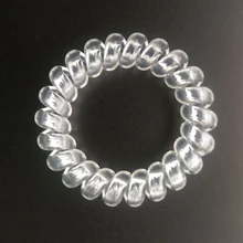 4pieces/ package,High quality fashion hair accessories, telephone line rubber band,solid Candy color hair gum white transparent