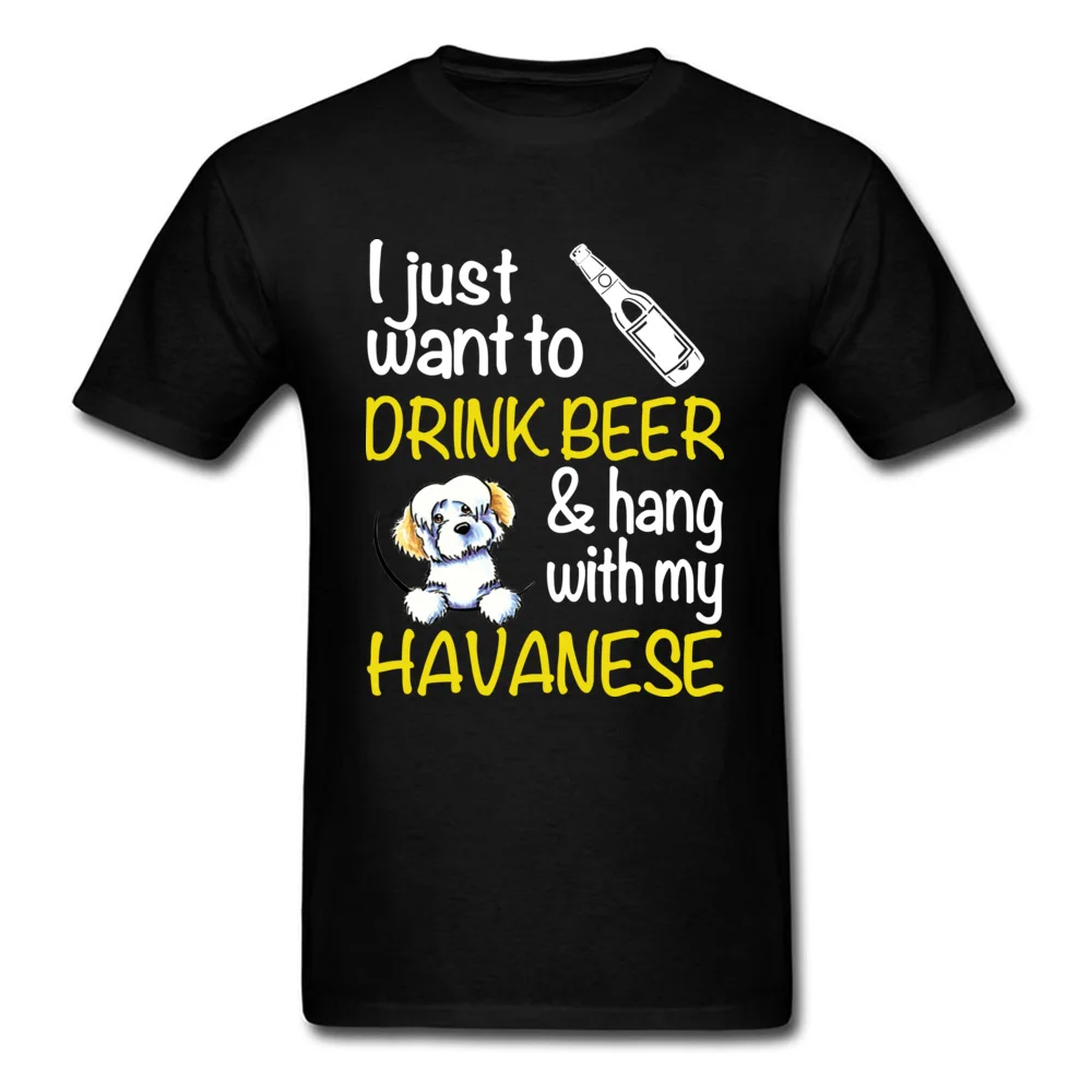 

Havanese Dog Men's Prevailing Print T Shirt Round Collar Cute Pure Cotton T-Shirt Printed Short Sleeve T Shirts For Student New