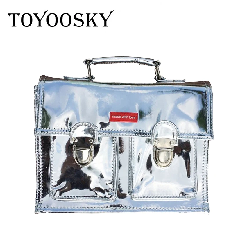 

TOYOOSKY New Laser Mirror Women Messenger Bags Bling Face Flap Shoulder Bag Designer Handbags High Quality Chain Clutch Bolsas