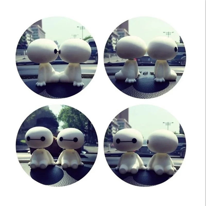 Мультяшный пластиковый робот Baymax Вибрирующая голова фигура Автомобильные