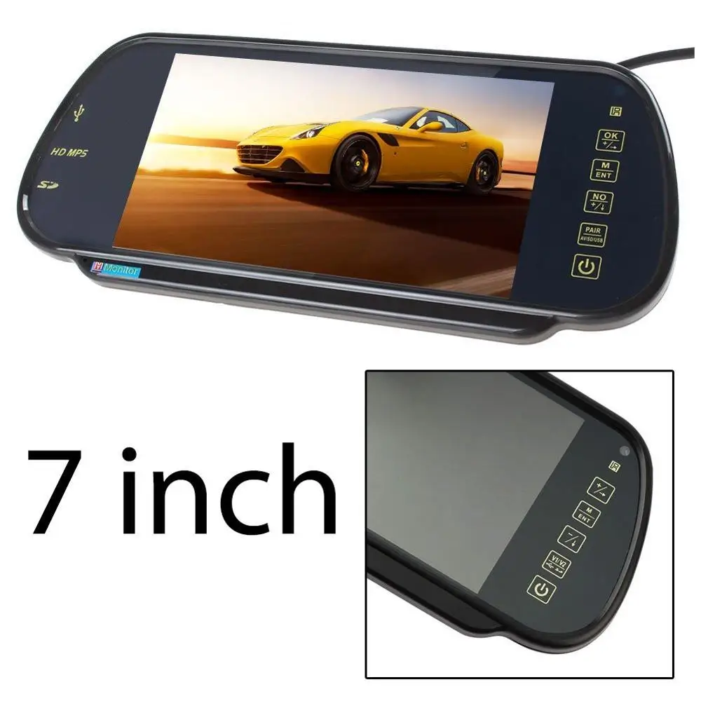 Автомобильное зеркало заднего вида с ЖК дисплеем 7 дюймов|car rearview mirror monitor|mirror