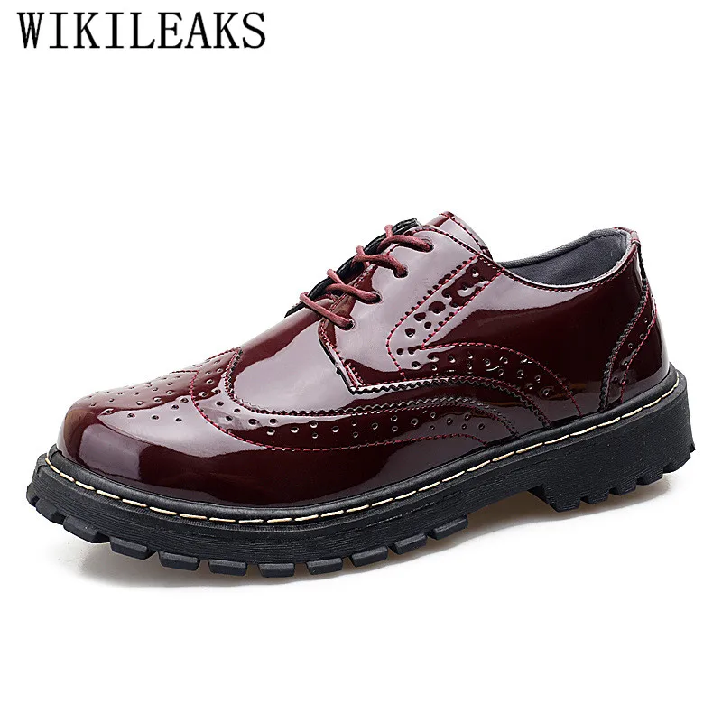 

Designer Brand Brogue Shoes Mens Casual Shoes Men Patent Leather Formal Business Men Oxfords Shoes For Men Wedding Dress Shoes