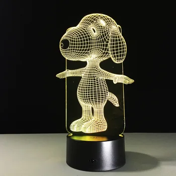 

3D RGB LED Night Lamp Cartoon Snoopy Dog 3D Illusion 7 Colors LED Table Lights Baby Room Kids Bedroom Bedside Sleeping Lighting
