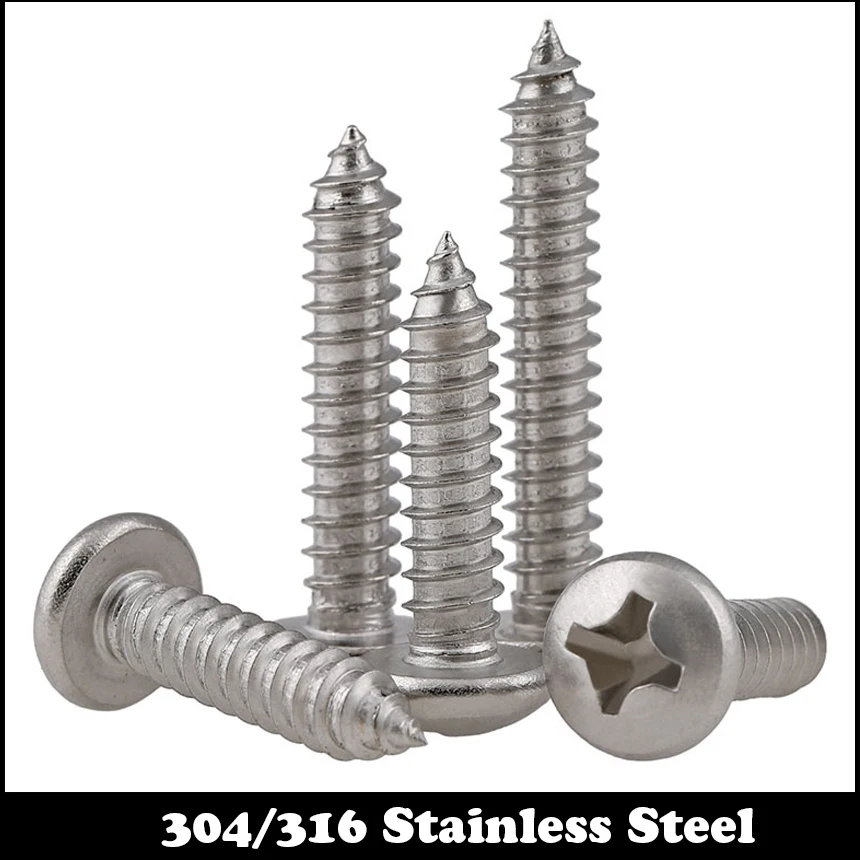 

M2 M2*4 M2x4 M2*5 M2x5 M2*6 M2x6 304 316 Stainless Steel ss DIN7981 Philips Cross Recessed Round Pan Head Self Tapping Screw