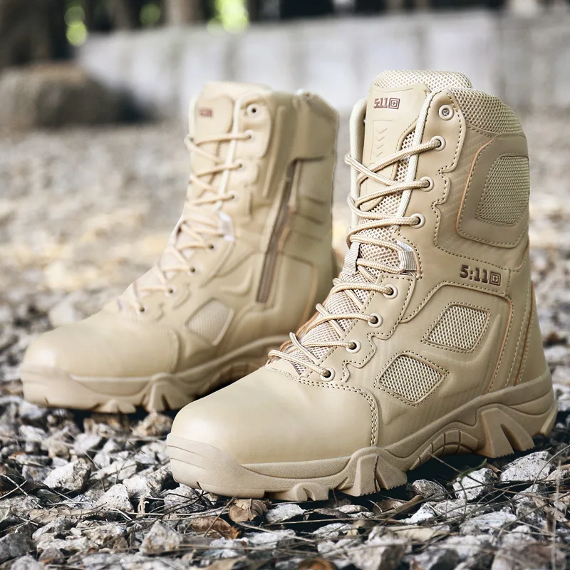 

Men High Quality Brand Military Leather Boots Special Force Tactical Desert Combat Men's Boots Outdoor Shoes Ankle Boots