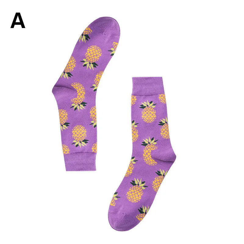 Calcetines Hombre Divertido Algodon Tide счастливые носки фрукты человек хлопок Harajuku Короткие забавные Skarpetki Sokken хип хоп Chaussette - Цвет: A
