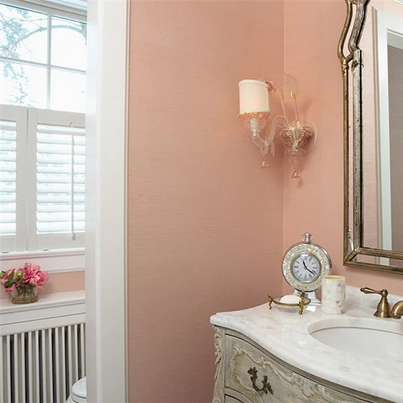 Настенная бумага Camellia Pink Grasscloth текстурированная природная тканевая настенная