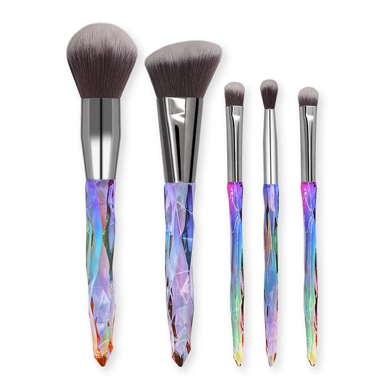 5Pcs Crystal Style Makeup Brushes Set Powder Foundation Eye Blush Brush Cosmetic Professional Makeup Brush Kit Tools - Handle Color: Style6