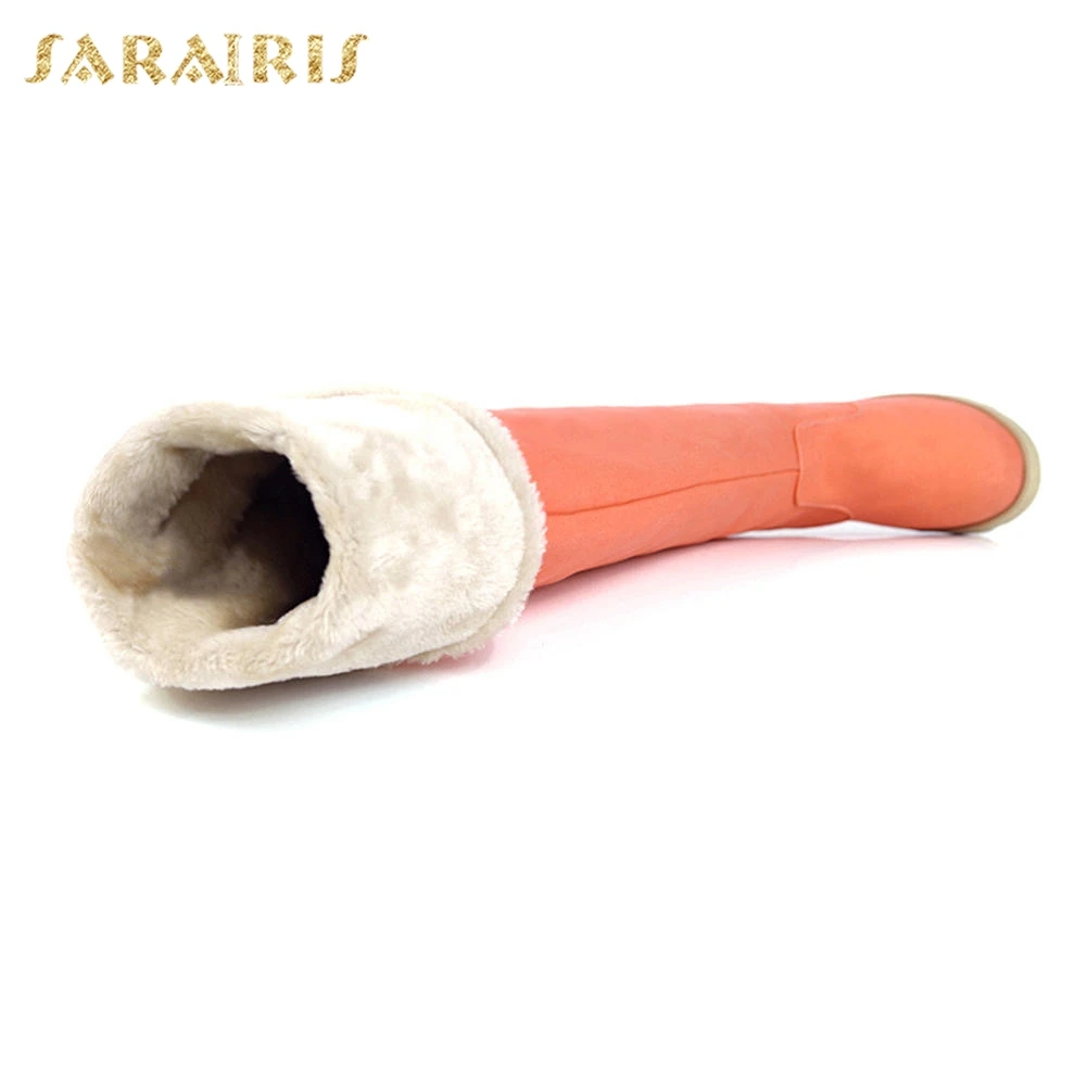 Añadir Zapatos Nieve Invierno Deslizamiento Altas verde gris Calientes Venta 43 Rodilla En Tamaño Caliente Fur De Botas Azul La naranja Gran 34 Mujer Sarairis 2018 6wTRfqTH