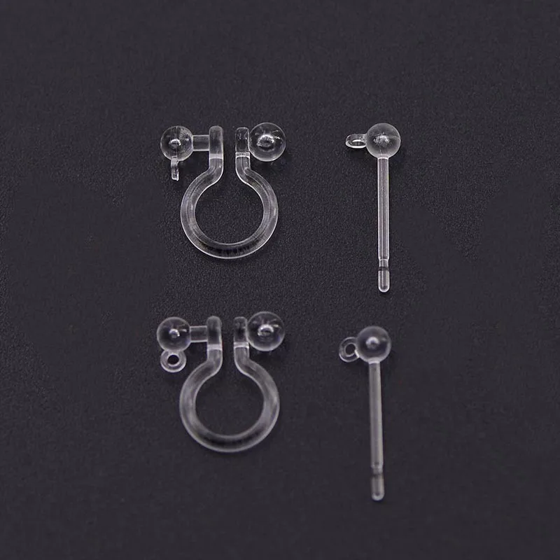 

50 PCS Transparent Stud Earrings For Jewelry Making ,Ear Clip Plastic Prevent Allergy Earrings Accessorie DIY Components