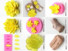 Atacado/varejo, frete grátis, 1 pçs 3d estéreo flor carnuda açúcar diy molde de silicone chocolate molde