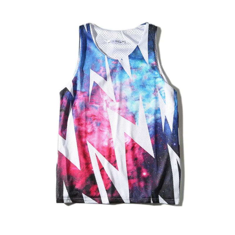 Neue Ankunft Männer Bodybuilding Tanktops 3d Drucken Blitz sterne Large Size Schnell trocknend Turnhallen Kleidung Mode Fitness Tank Top