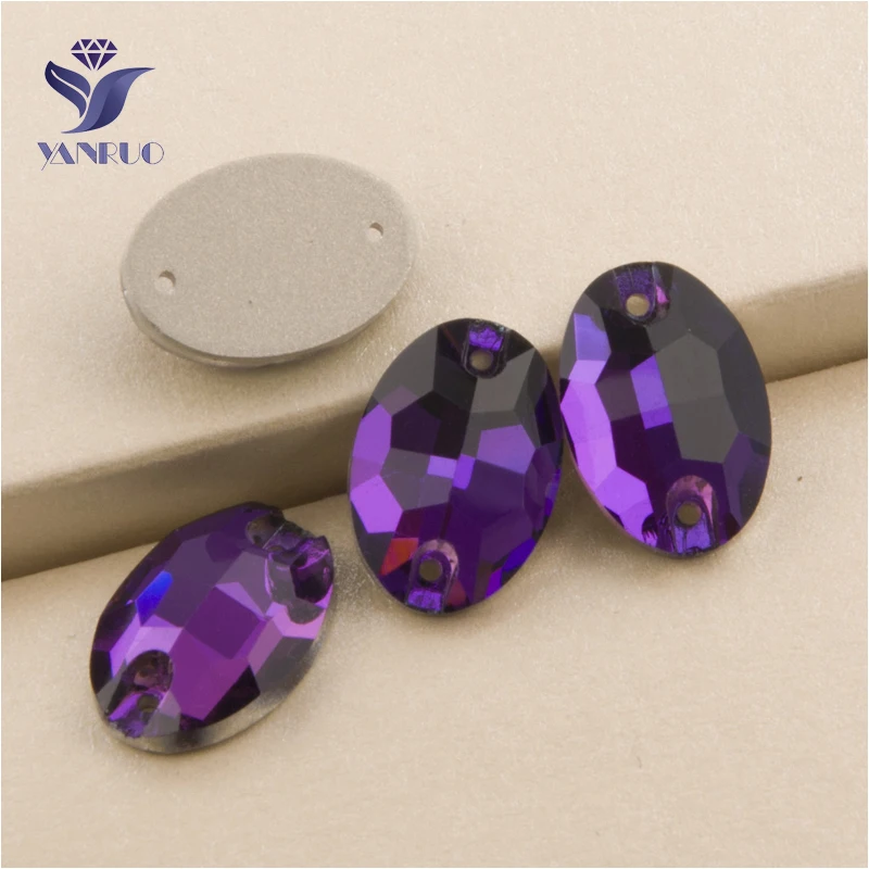 

YANRUO 3210 All Sizes Amethyst Flatback Sew On Crystal Oval Strass Stones Sewing Clothes Accessories