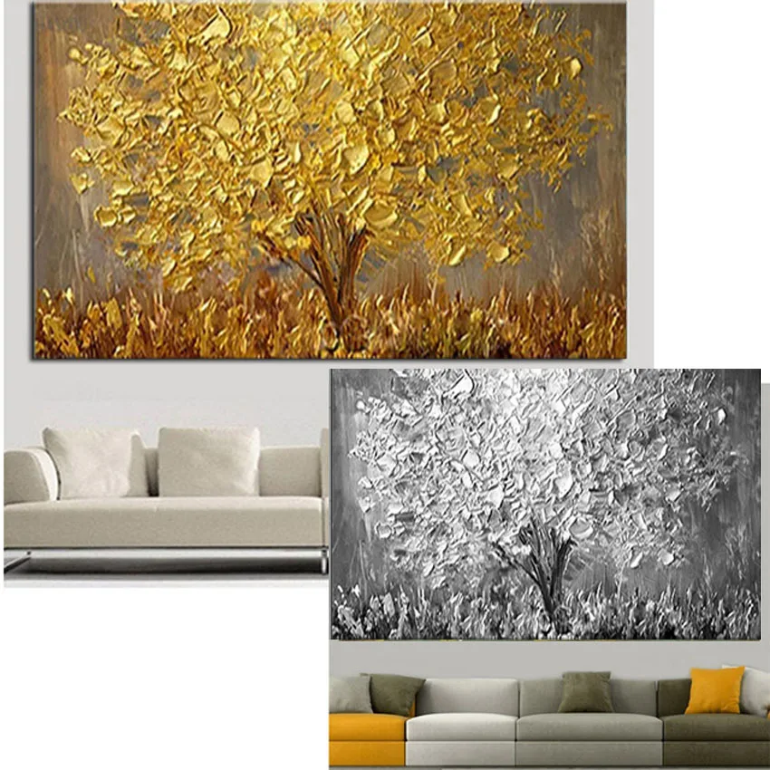 New-Handmade-Large-Modern-Canvas-Art-Oil-Painting-Knife-Golden-Tree-Paintings-For-Home-Living-Room (1)