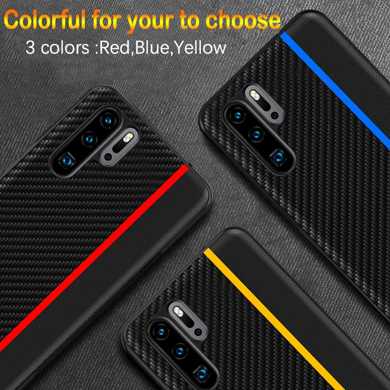 Huawei P30 Pro Case Original CENMASO Carbon Fiber PU Leather Protection Case Huawei P30 P20 Pro Case Huawei P20 P30 Lite Case