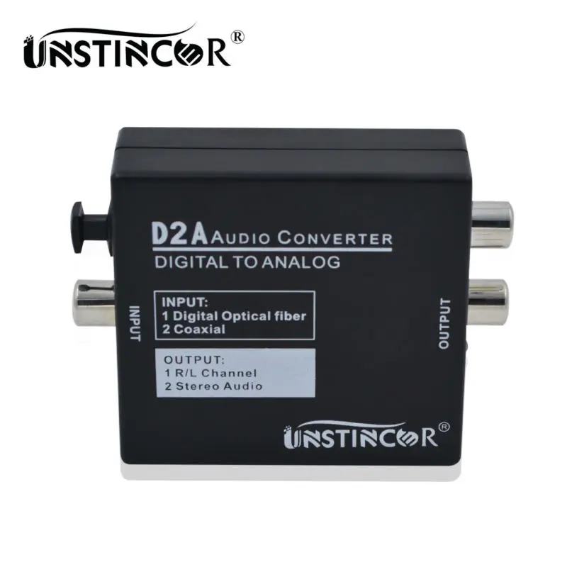 

UNSTINCER Mini Digital Optical Coax Coaxial Toslink To Analog Rca L/r For Audio Converter Adapter With Eu Au Us Uk Power Plug